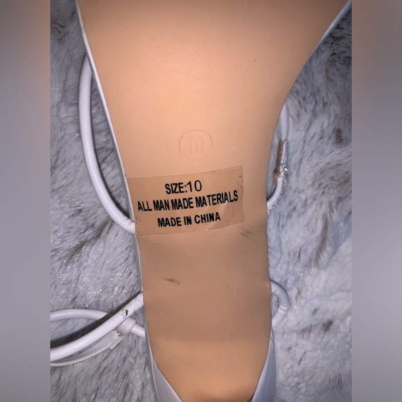 Lulus Majorine White Feather Lace-Up High Heel Sandals - Picture 8 of 9